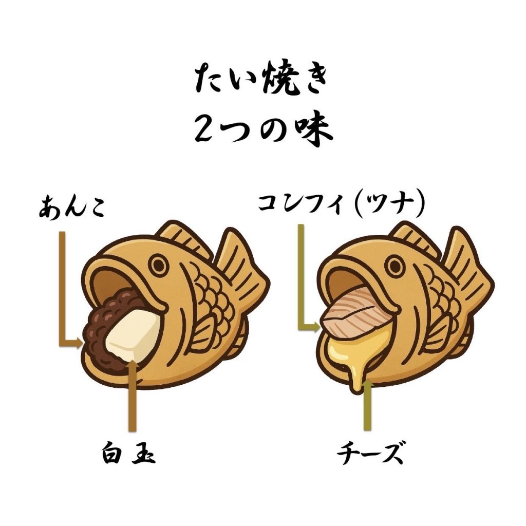 たい焼き 2つの味
